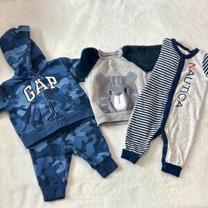 Bundle of 4 Mixed Baby Boy 3-6 months Zip Hoodie/ Pants, Pajama, & Sweatshirt